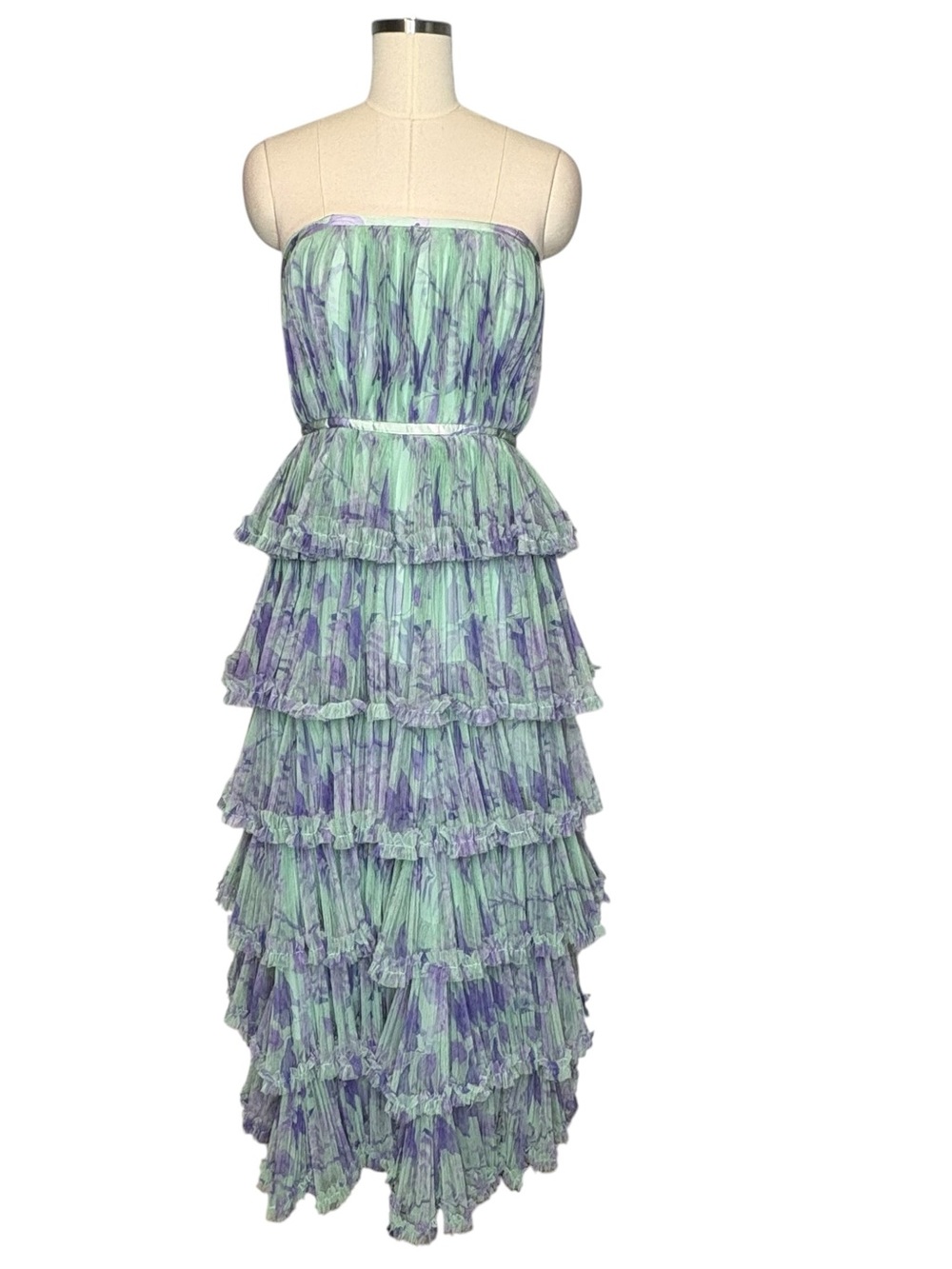 Hutch Giada Floral Strapless Tiered Gown | Size 2 - Picture 4 of 10